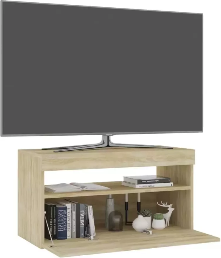 VidaXL -Tv-meubel-met-LED-verlichting-75x35x40-cm-sonoma-eikenkleurig - Foto 3