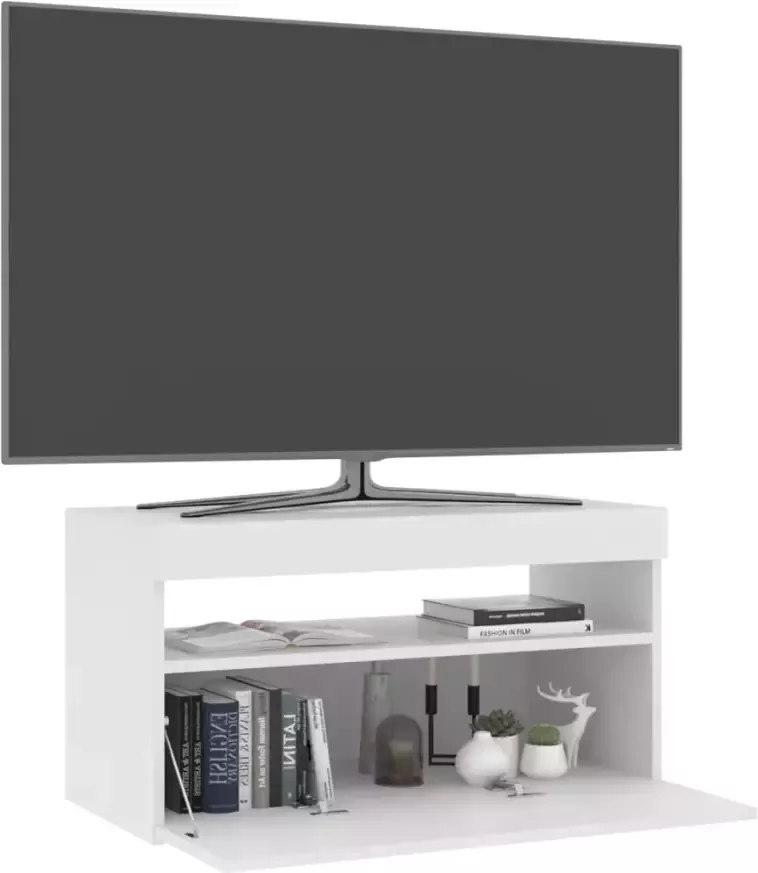 VidaXL -Tv-meubel-met-LED-verlichting-75x35x40-cm-wit - Foto 3