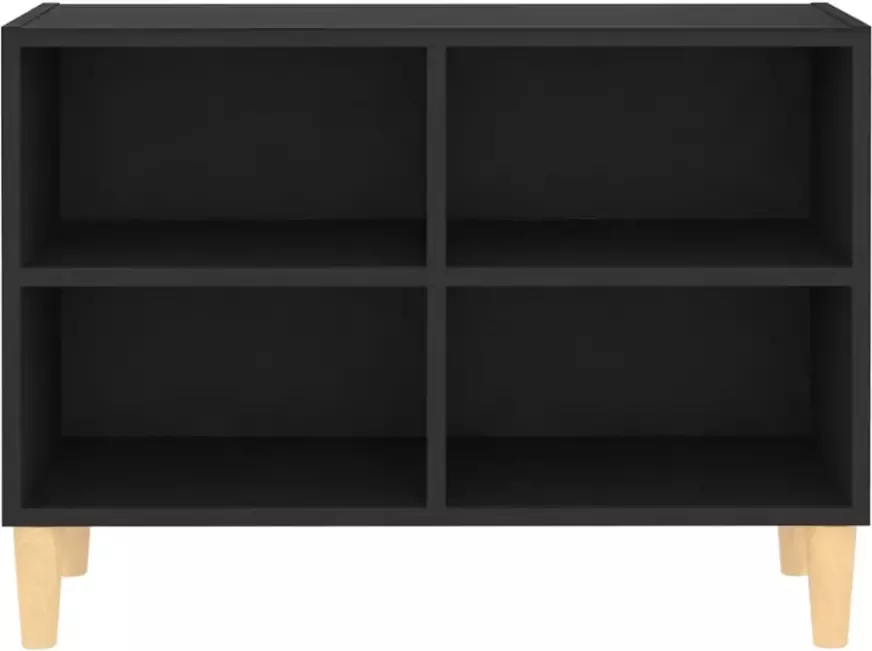 VidaXL -Tv-meubel-met-massief-houten-poten-69 5x30x50-cm-zwart - Foto 3