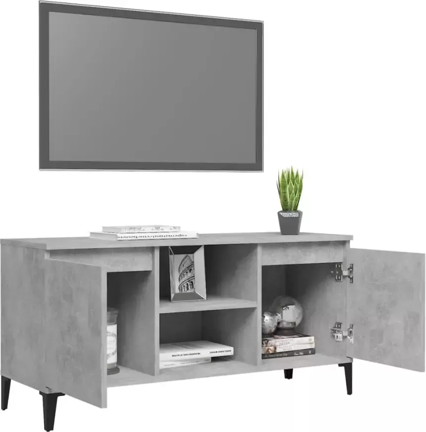 VidaXL -Tv-meubel-met-metalen-poten-103 5x35x50-cm-betongrijs - Foto 2