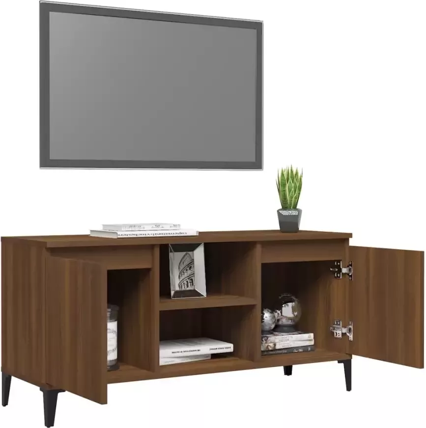 VidaXL -Tv-meubel-met-metalen-poten-103 5x35x50-cm-bruineikenkleurig - Foto 2