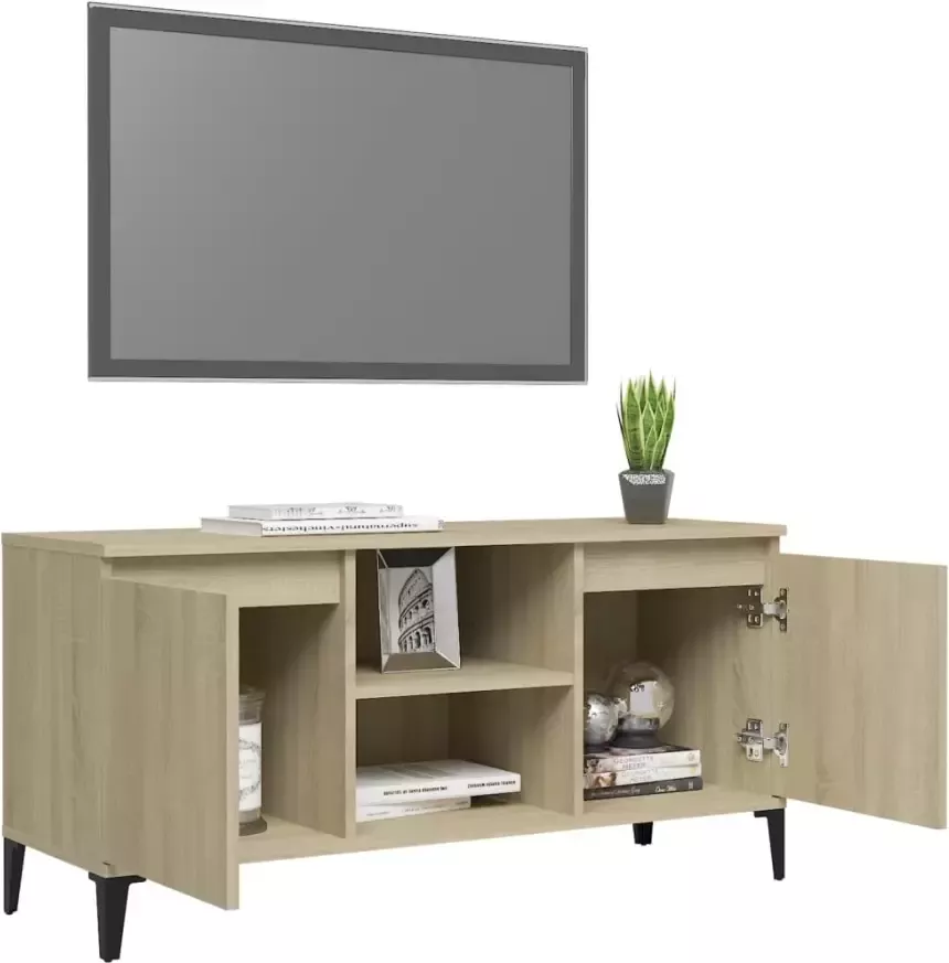 VidaXL -Tv-meubel-met-metalen-poten-103 5x35x50-cm-sonoma-eikenkleurig - Foto 2