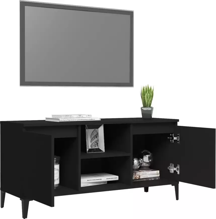 VidaXL -Tv-meubel-met-metalen-poten-103 5x35x50-cm-zwart - Foto 2