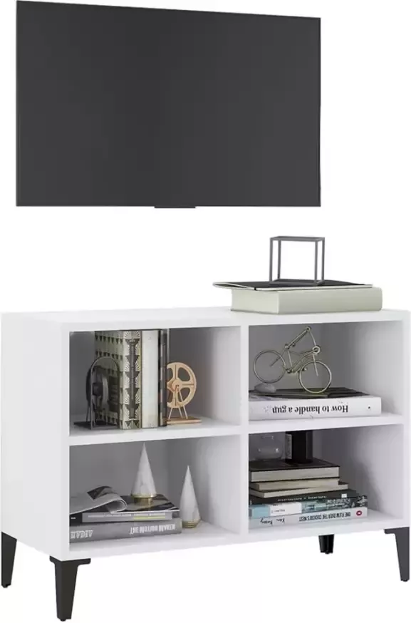 VidaXL -Tv-meubel-met-metalen-poten-69 5x30x50-cm-wit