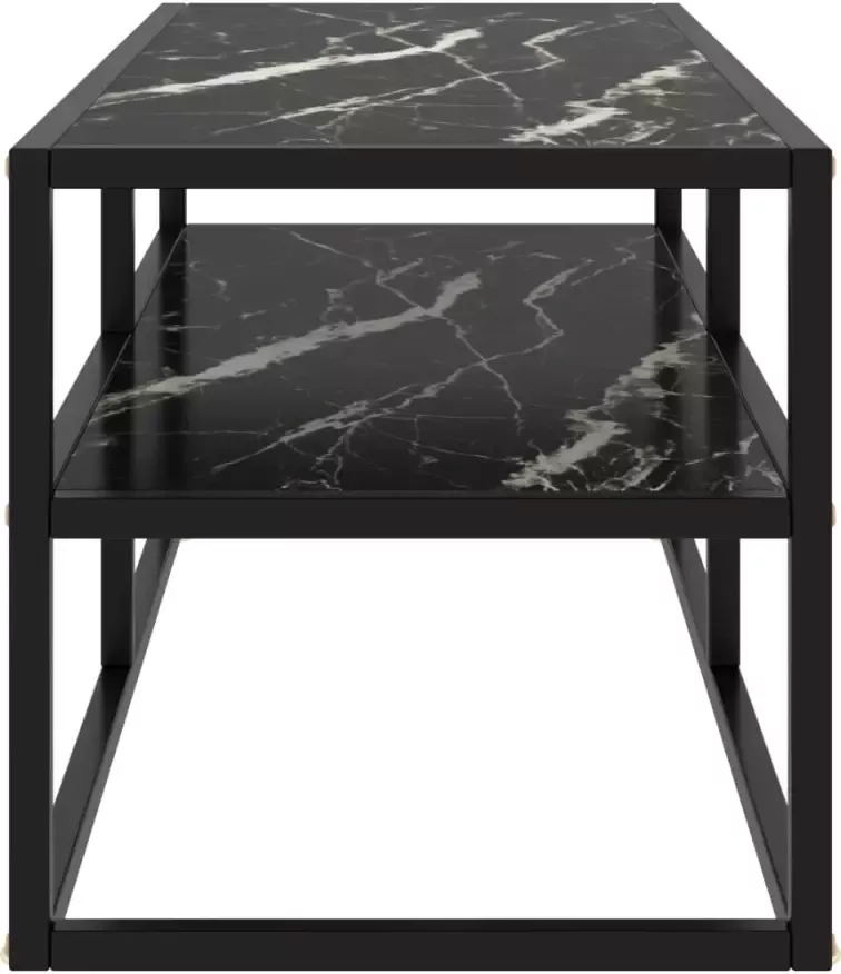 VidaXL -Tv-meubel-met-zwart-marmerglas-100x40x40-cm-zwart