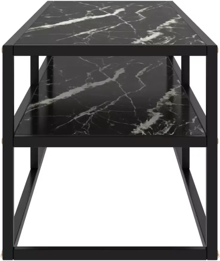 VidaXL -Tv-meubel-met-zwart-marmerglas-120x40x40-cm-zwart