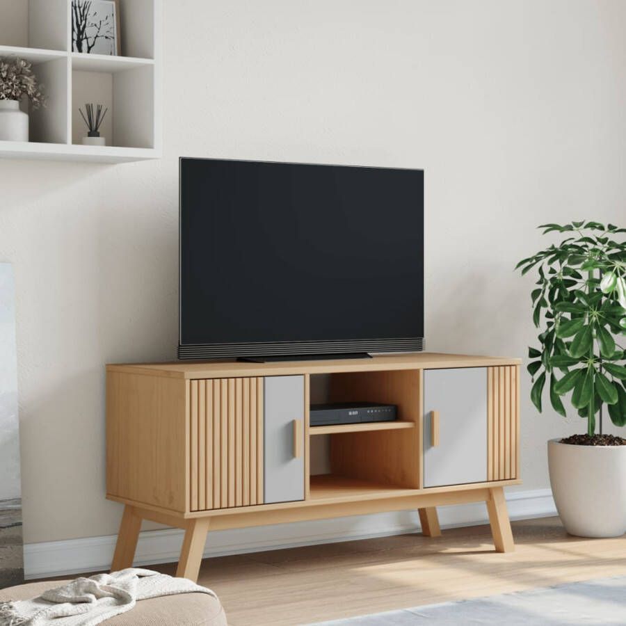 VidaXL -Tv-meubel-OLDEN-114x43x57-cm-grenenhout-grijs-en-bruin