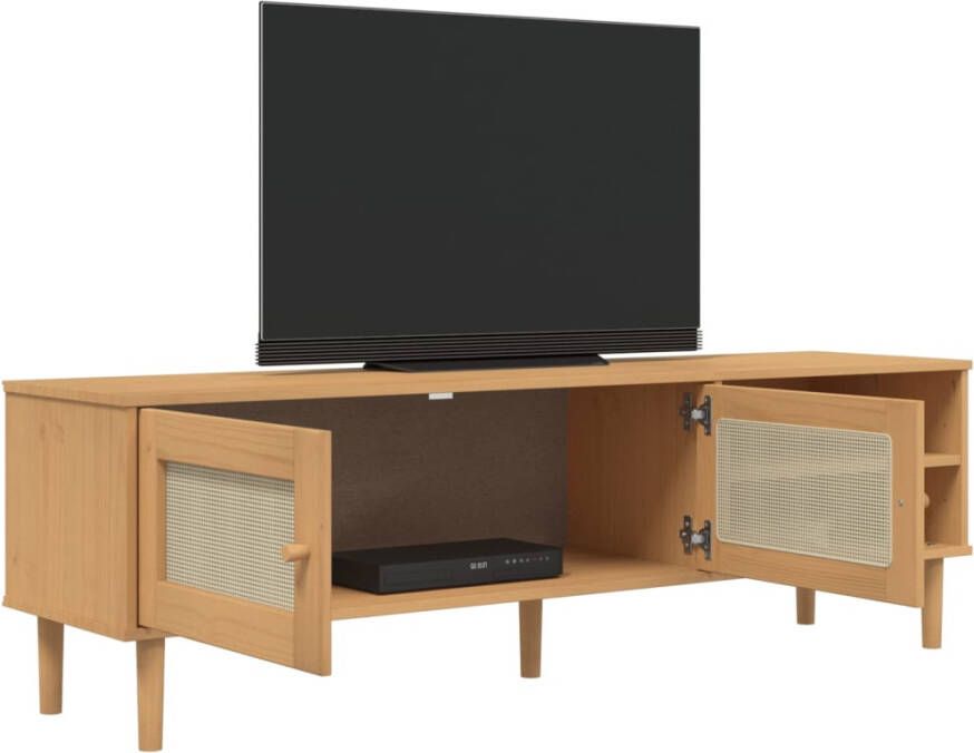 VidaXL -Tv-meubel-SENJA-158x40x49-cm-rattan-look-grenenhout-bruin - Foto 2