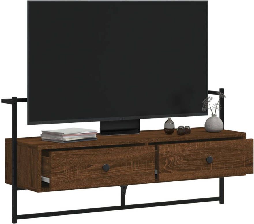 VidaXL -Tv-meubel-wandgemonteerd-100 5x30x51-cm-hout-bruineikenkleurig - Foto 2