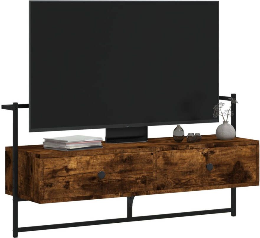 VidaXL -Tv-meubel-wandgemonteerd-100 5x30x51-cm-hout-gerookt-eikenkleur - Foto 1