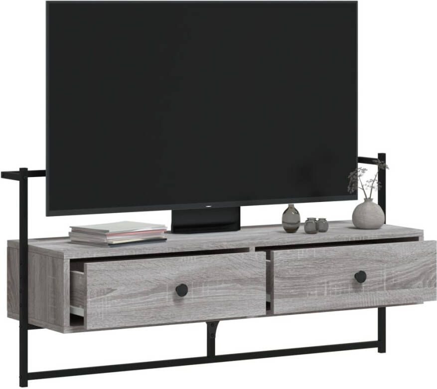 VidaXL -Tv-meubel-wandgemonteerd-100 5x30x51-cm-hout-grijs-sonoma-eiken - Foto 1
