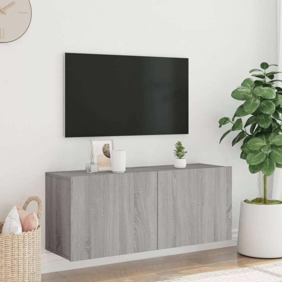 VidaXL -Tv-meubel-wandgemonteerd-100x30x41-cm-grijs-sonoma-eikenkleurig