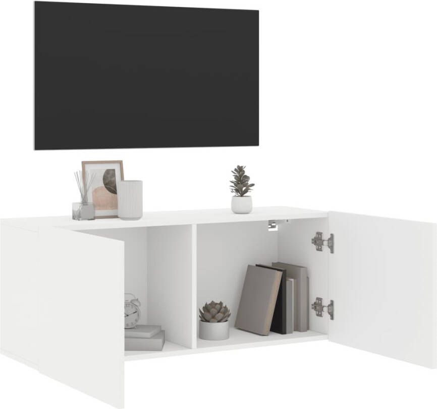 VidaXL -Tv-meubel-wandgemonteerd-100x30x41-cm-wit - Foto 2