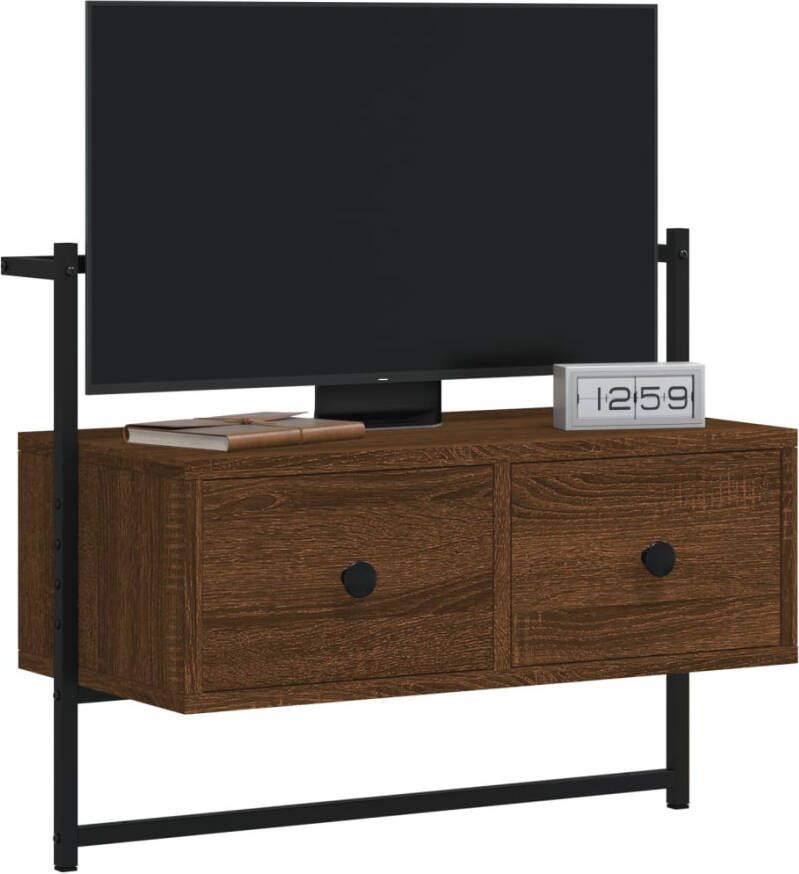 VidaXL -Tv-meubel-wandgemonteerd-60 5x30x51-cm-hout-bruineikenkleurig - Foto 5