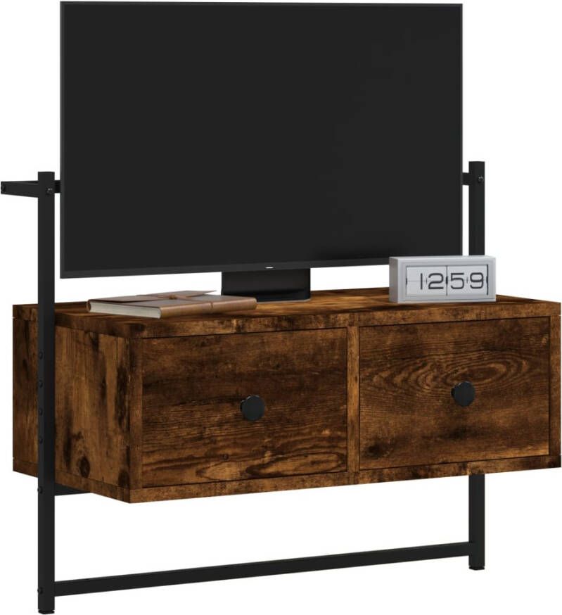 VidaXL -Tv-meubel-wandgemonteerd-60 5x30x51-cm-hout-gerookt-eikenkleur - Foto 3