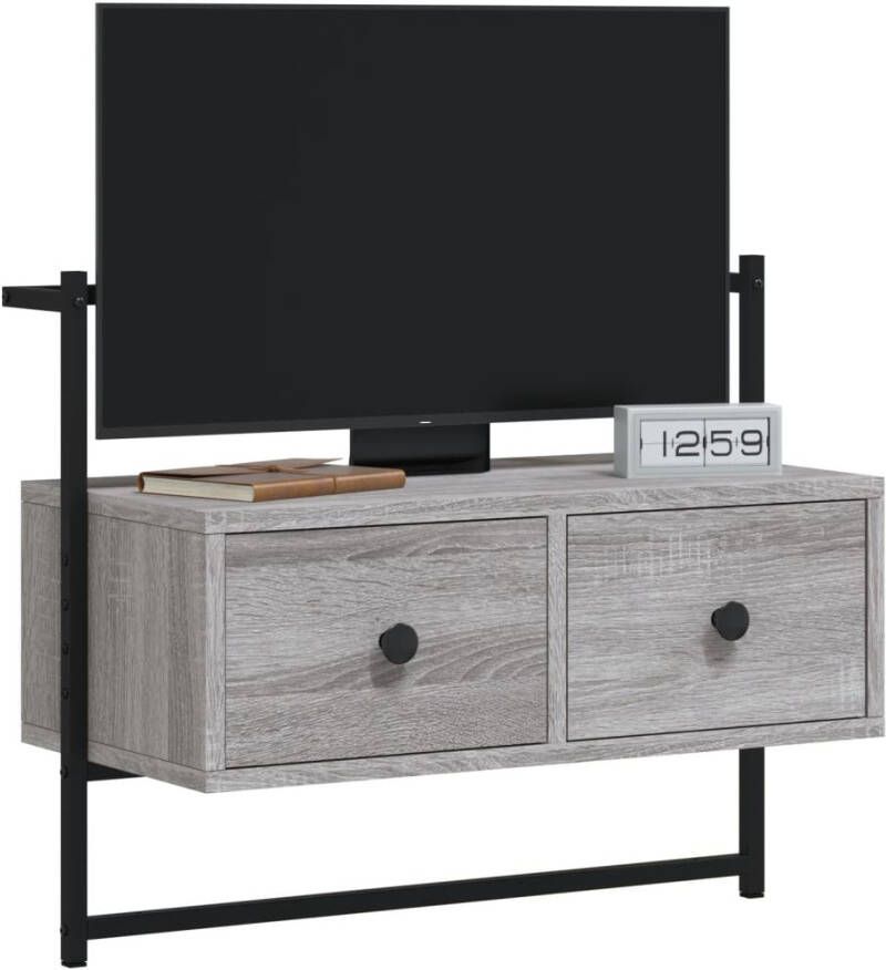 VidaXL -Tv-meubel-wandgemonteerd-60 5x30x51-cm-hout-grijs-sonoma-eiken