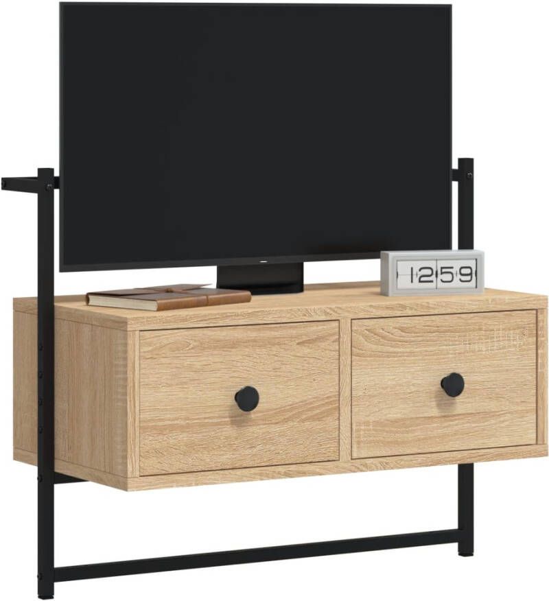 VidaXL -Tv-meubel-wandgemonteerd-60 5x30x51-cm-hout-sonoma-eikenkleurig - Foto 5