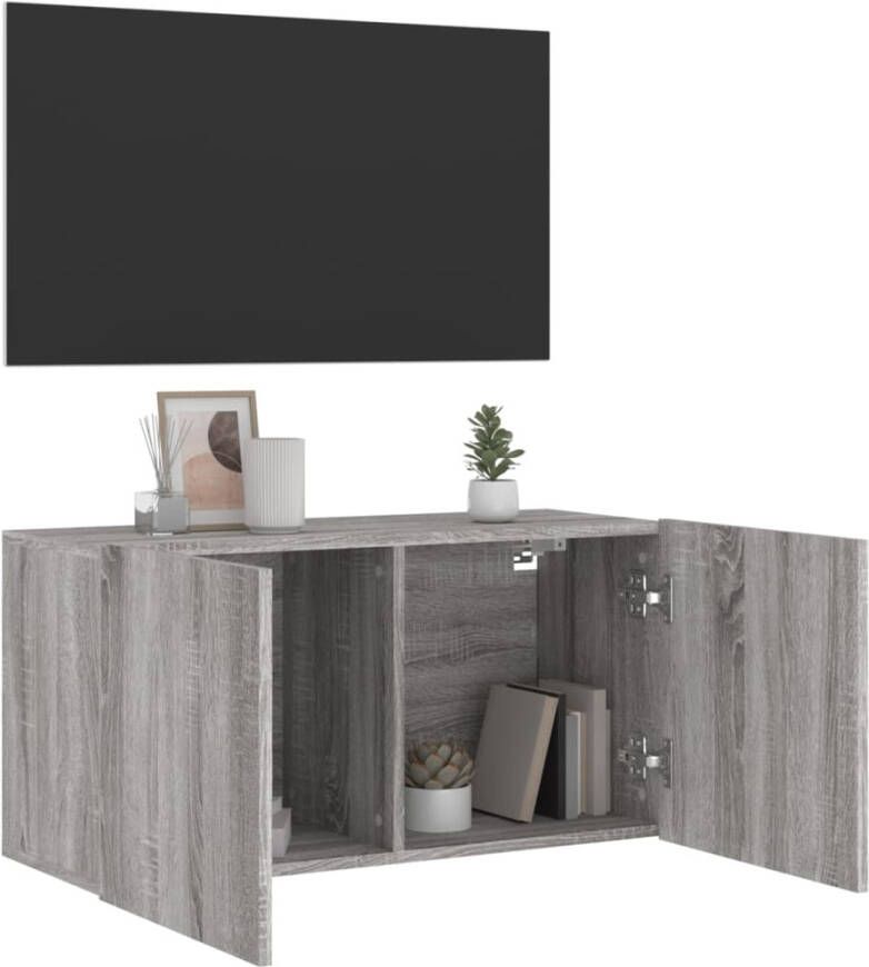 VidaXL -Tv-meubel-wandgemonteerd-80x30x41-cm-grijs-sonoma-eikenkleurig - Foto 2