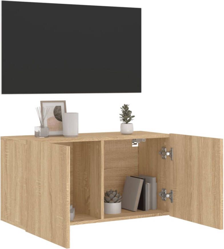 VidaXL -Tv-meubel-wandgemonteerd-80x30x41-cm-sonoma-eikenkleurig - Foto 2