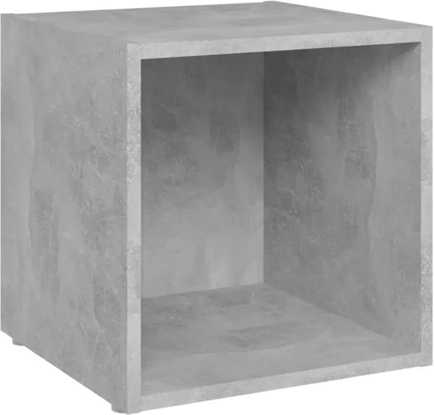 VidaXL -Tv-meubelen-2-st-37x35x37-cm-bewerkt-hout-betongrijs - Foto 3