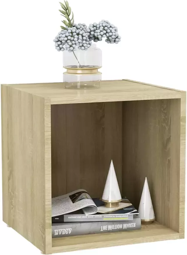 VidaXL -Tv-meubelen-2-st-37x35x37-cm-bewerkt-hout-sonoma-eikenkleurig - Foto 3