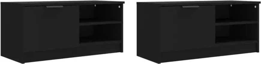 VidaXL -Tv-meubelen-2-st-80x35x36 5-cm-bewerkt-hout-zwart - Foto 3