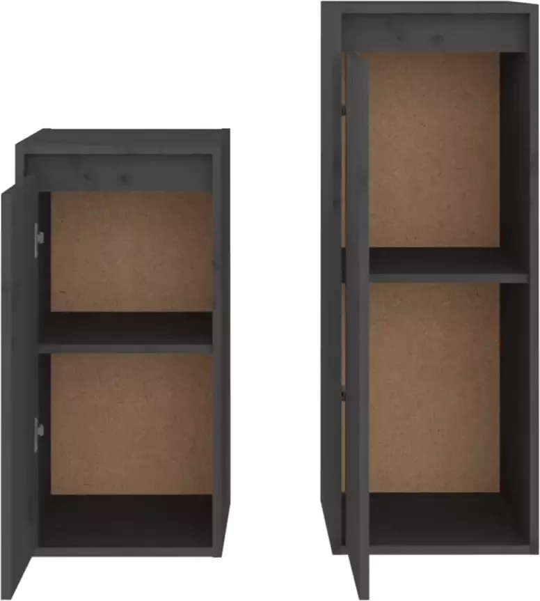 VidaXL -Tv-meubelen-2-st-massief-grenenhout-grijs - Foto 4