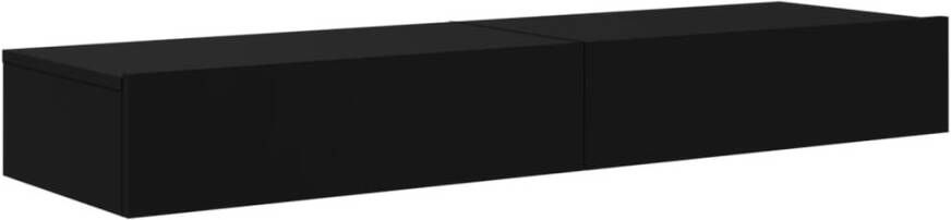 VidaXL -Tv-meubelen-2-st-met-LED-verlichting-60x35x15 5-cm-zwart - Foto 1
