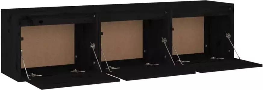 VidaXL -Tv-meubelen-3-st-massief-grenenhout-zwart - Foto 5