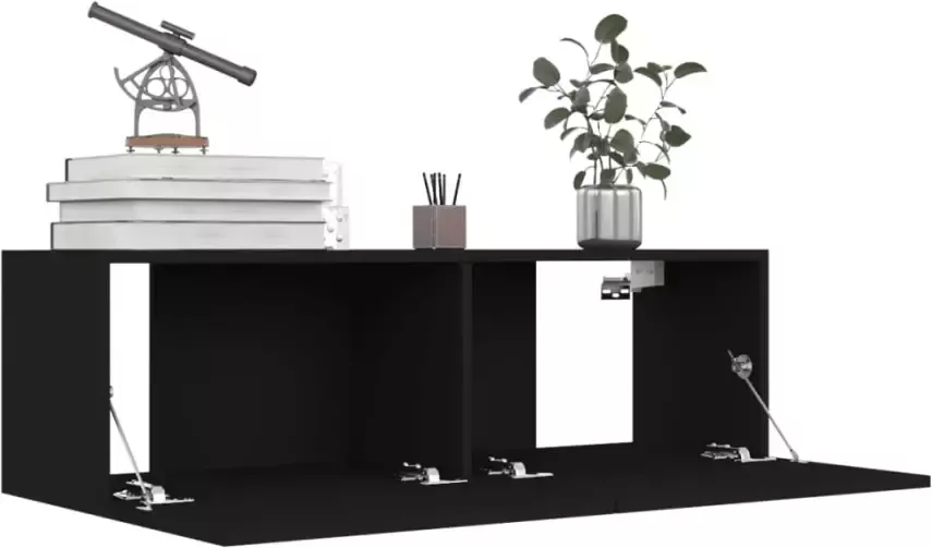 VidaXL Tv-meubelen 4 st 100x30x30 cm bewerkt hout zwart - Foto 4