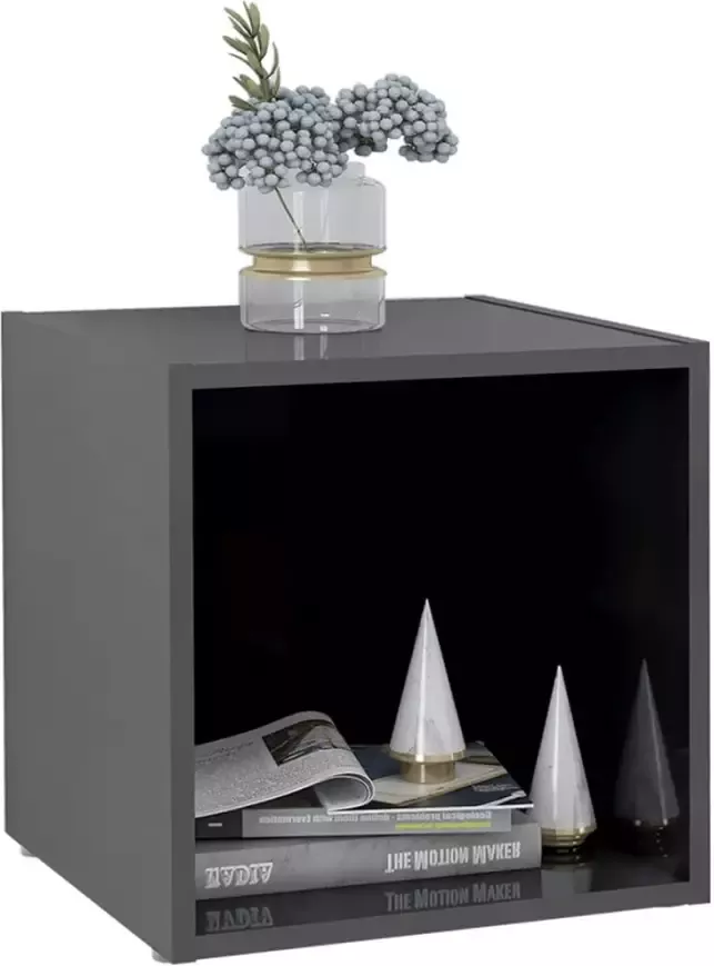 VidaXL -Tv-meubelen-4-st-37x35x37-cm-bewerkt-hout-hoogglans-grijs - Foto 5