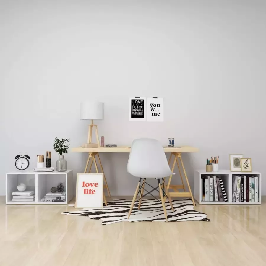 VidaXL -Tv-meubelen-4-st-37x35x37-cm-bewerkt-hout-hoogglans-wit