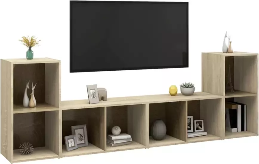 VidaXL Tv-meubelen 4 st 72x35x36 5 cm bewerkt hout sonoma eikenkleurig