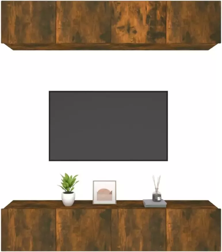 VidaXL -Tv-meubelen-4-st-80x30x30-cm-bewerkt-hout-gerookt-eikenkleur - Foto 4