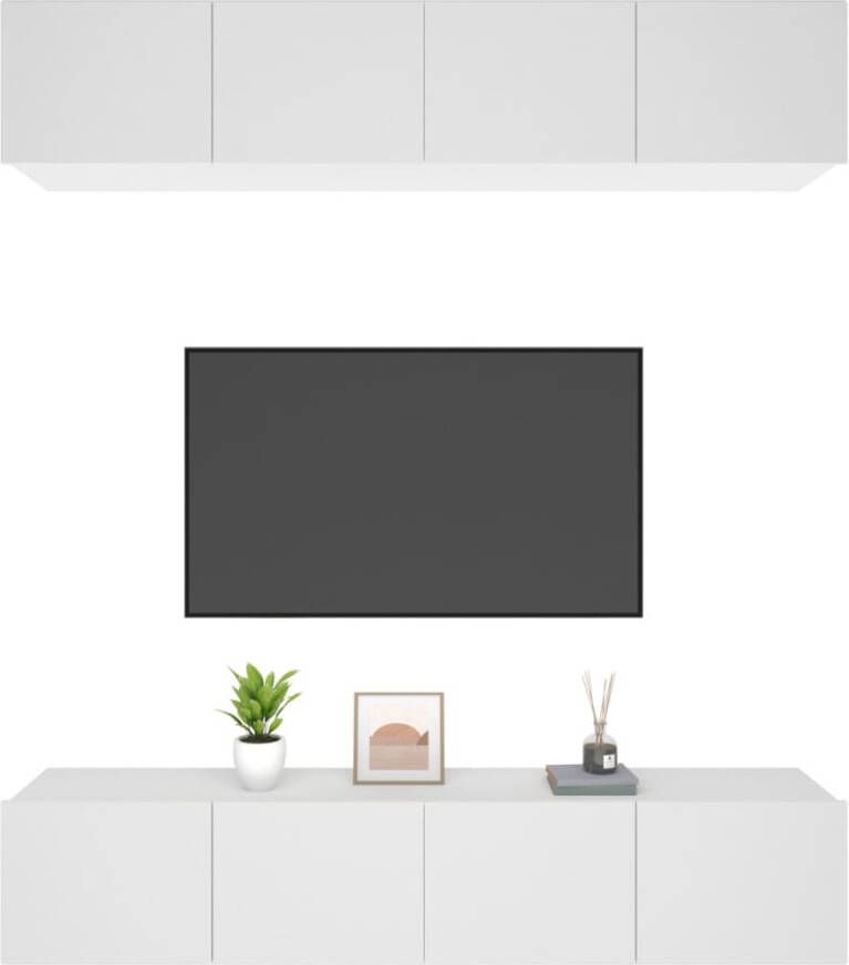 VidaXL -Tv-meubelen-4-st-80x30x30-cm-bewerkt-hout-wit