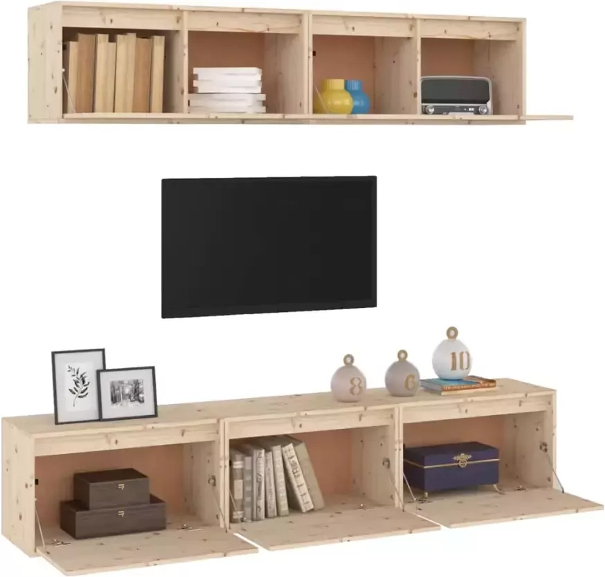 VidaXL 5-delig tv-meubelset massief grenenhout - Foto 4