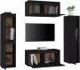 VidaXL Tv-meubelen 6 st massief grenenhout zwart - Thumbnail 6