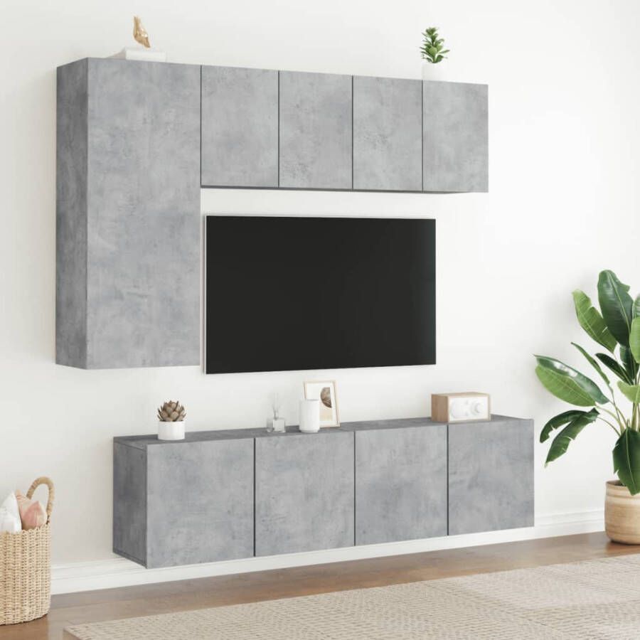 VidaXL -Tv-meubels-2-st-wandgemonteerd-60x30x41-cm-betongrijs