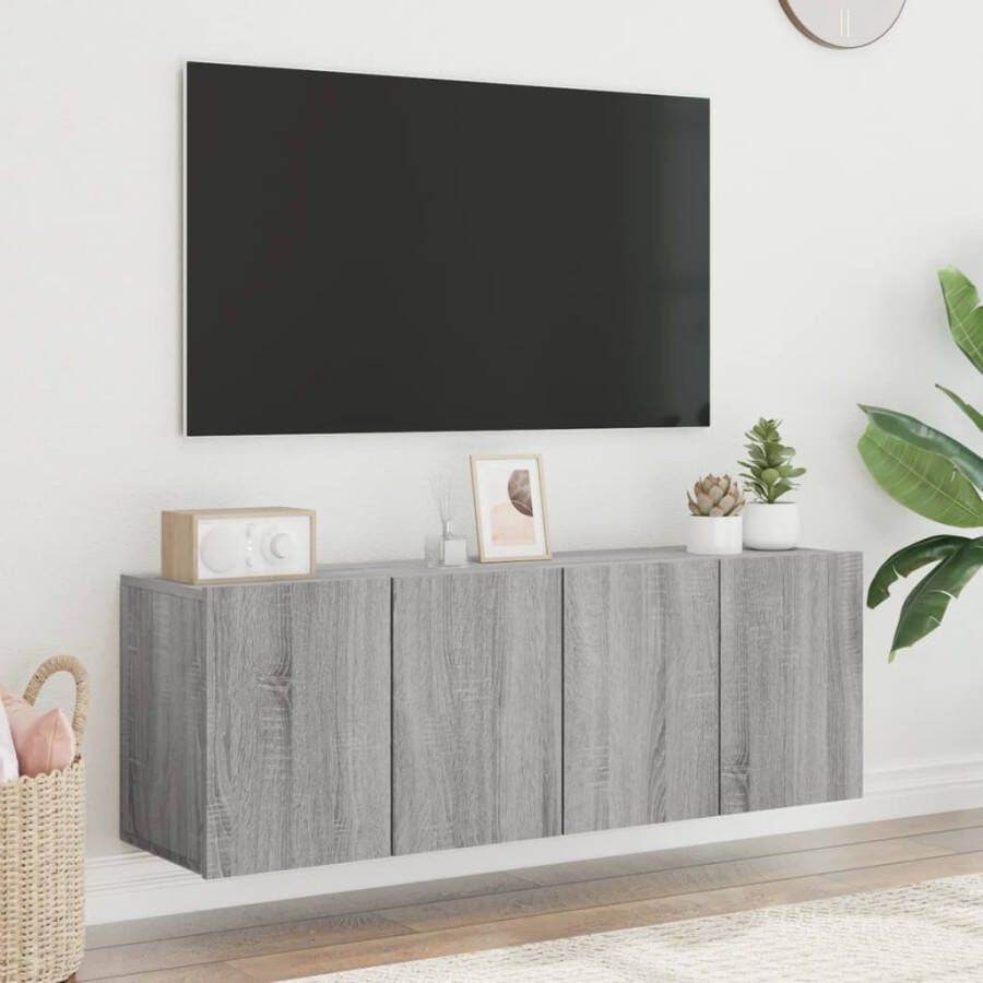 VidaXL -Tv-meubels-2-st-wandgemonteerd-60x30x41-cm-grijs-sonoma-eiken - Foto 2