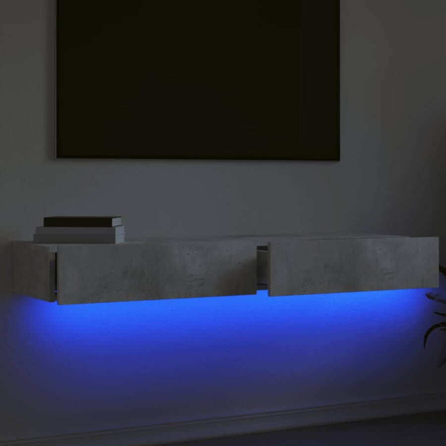 VidaXL -Tv-meubels-met-LED-verlichting-2-st-60x35x15 5-cm-betongrijs - Foto 1