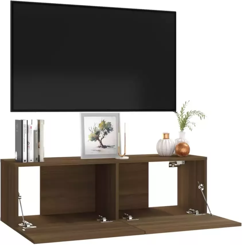 VidaXL -Tv-wandmeubel-100x30x30-cm-bewerkt-hout-bruineikenkleurig - Foto 2