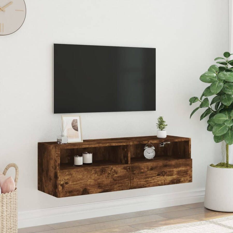 VidaXL -Tv-wandmeubel-100x30x30-cm-bewerkt-hout-gerookt-eikenkleurig