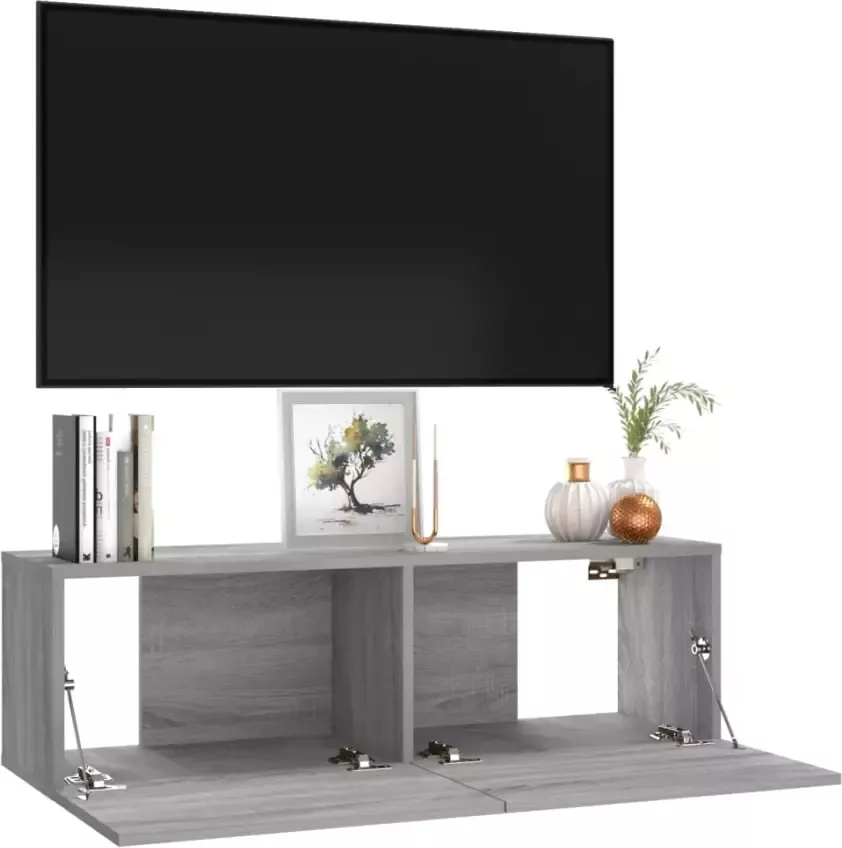 VidaXL -Tv-wandmeubel-100x30x30-cm-bewerkt-hout-grijs-sonoma-eikenkleur - Foto 4