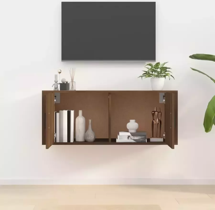 VidaXL -Tv-wandmeubel-100x34 5x40-cm-bruineikenkleurig - Foto 1