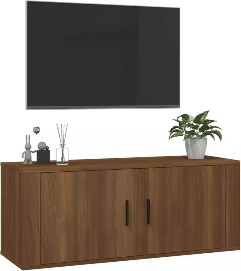 VidaXL -Tv-wandmeubel-100x34 5x40-cm-bruineikenkleurig - Foto 3