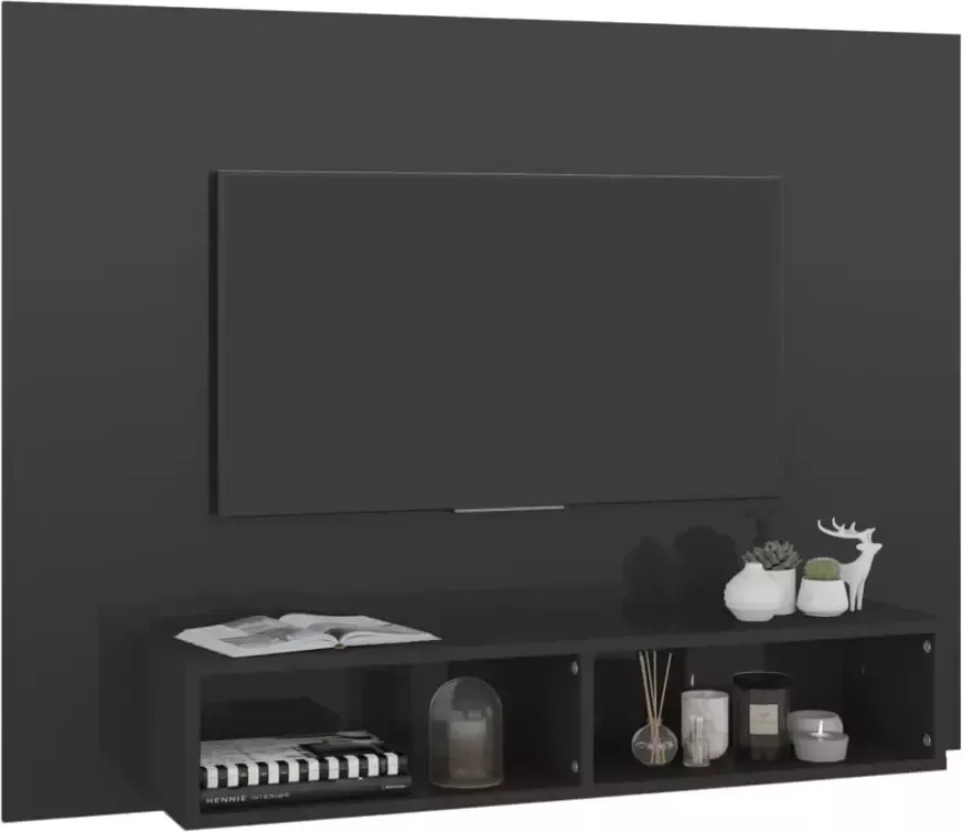 VidaXL -Tv-wandmeubel-120x23 5x90-cm-bewerkt-hout-hoogglans-grijs - Foto 6