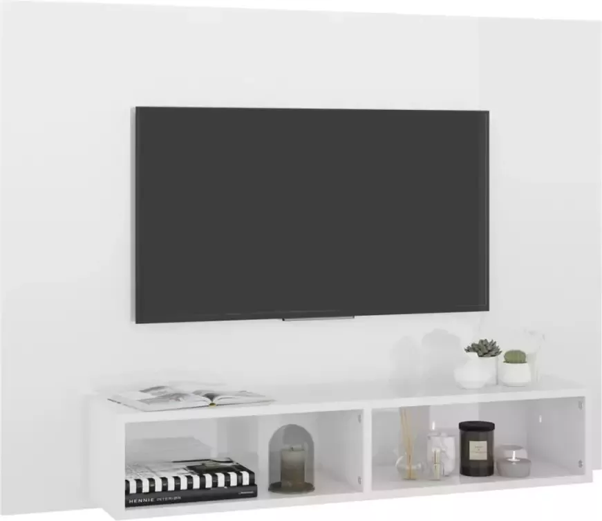 VidaXL -Tv-wandmeubel-120x23 5x90-cm-bewerkt-hout-hoogglans-wit - Foto 6