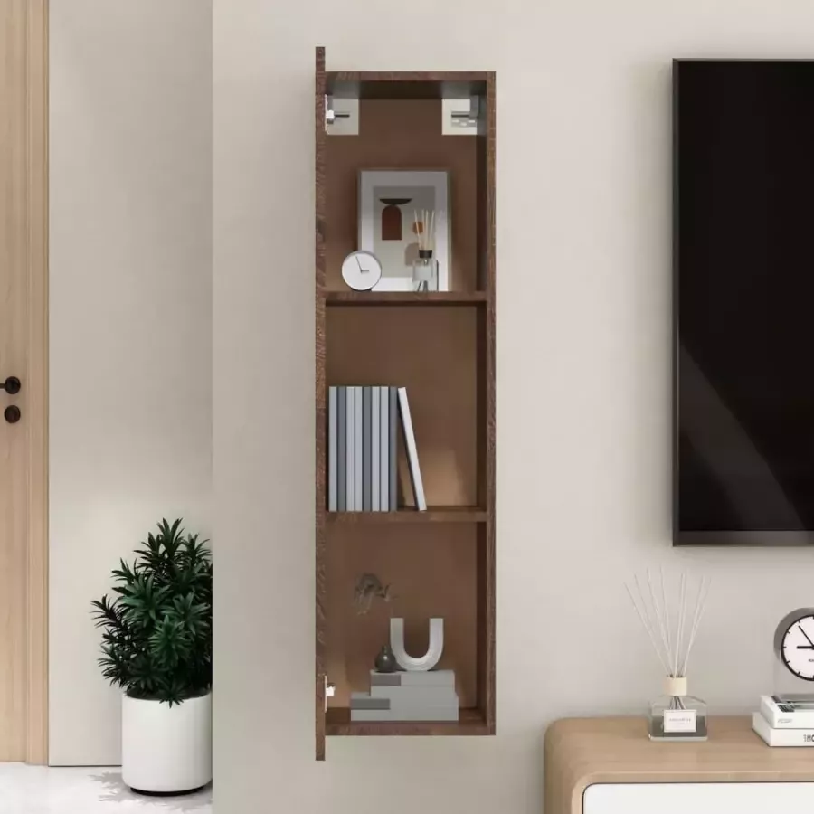 VidaXL -Tv-wandmeubel-30 5x30x110-cm-bruineikenkleurig - Foto 4