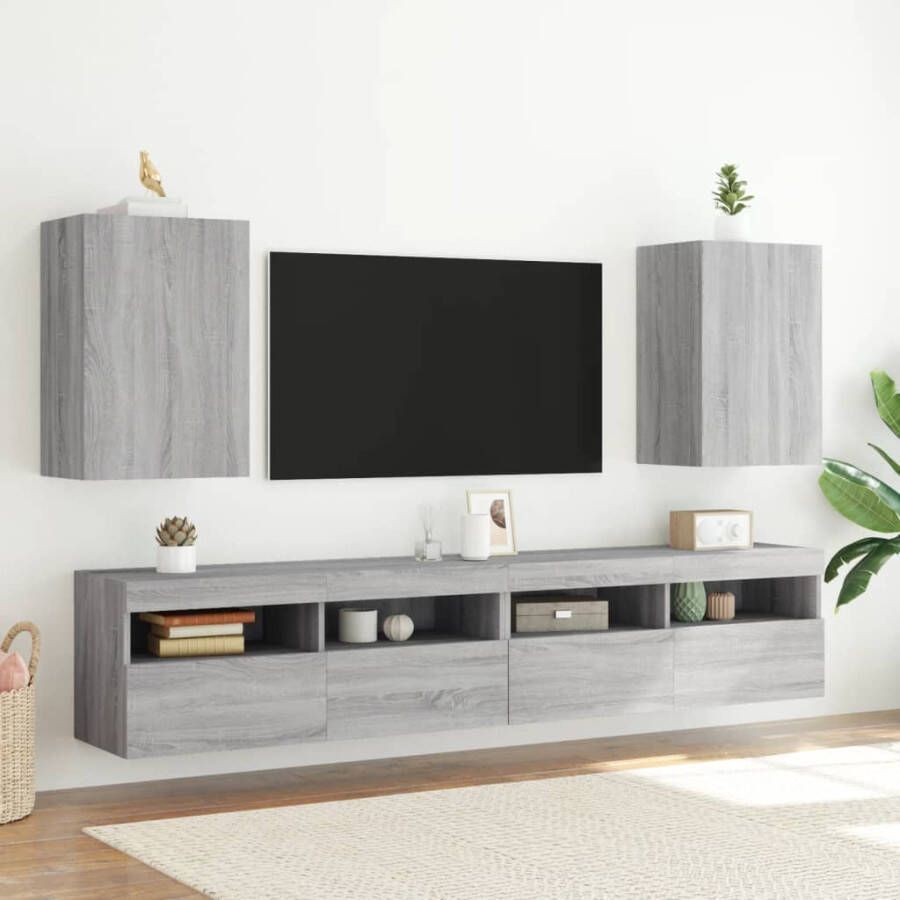 VidaXL -Tv-wandmeubel-40 5x30x60-cm-bewerkt-hout-grijs-sonoma - Foto 2