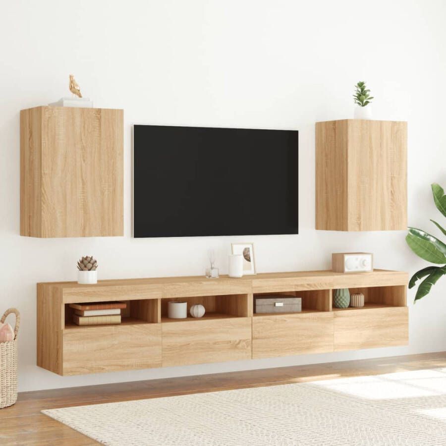 VidaXL -Tv-wandmeubel-40 5x30x60-cm-bewerkt-hout-sonoma-eikenkleurig - Foto 2